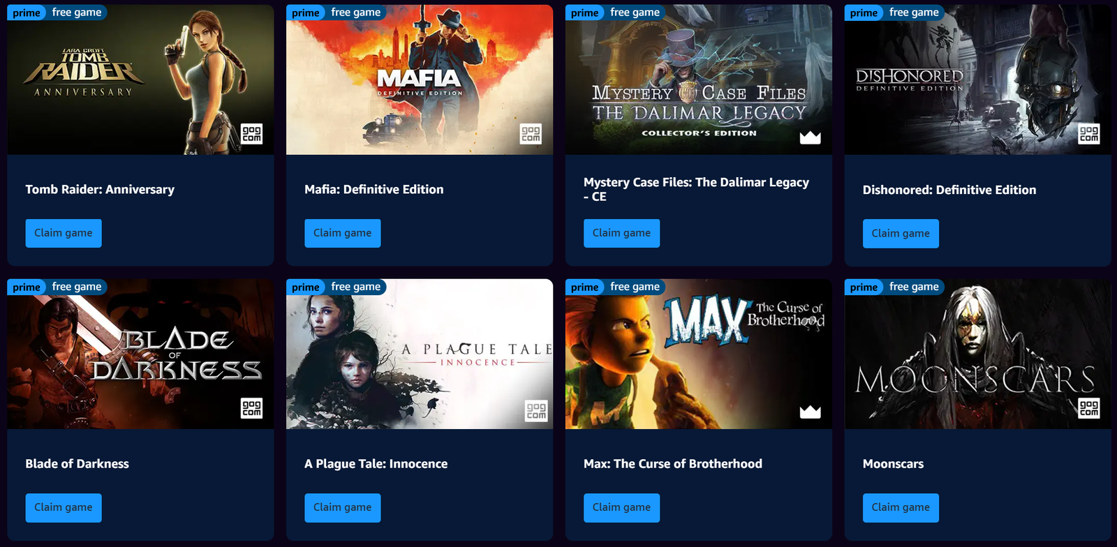 Free Amazon Prime Gaming Today 5 Free prime games December